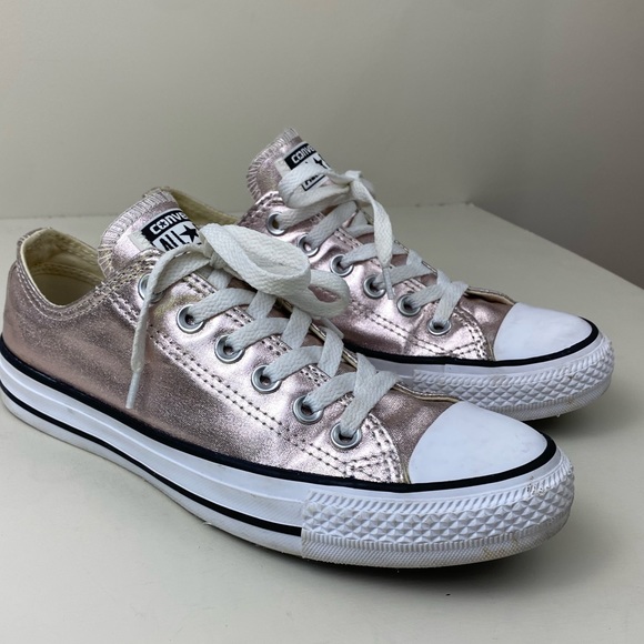 Converse | Shoes | Converse Rose Gold Metallic Tennis Shoes Size 7 |  Poshmark
